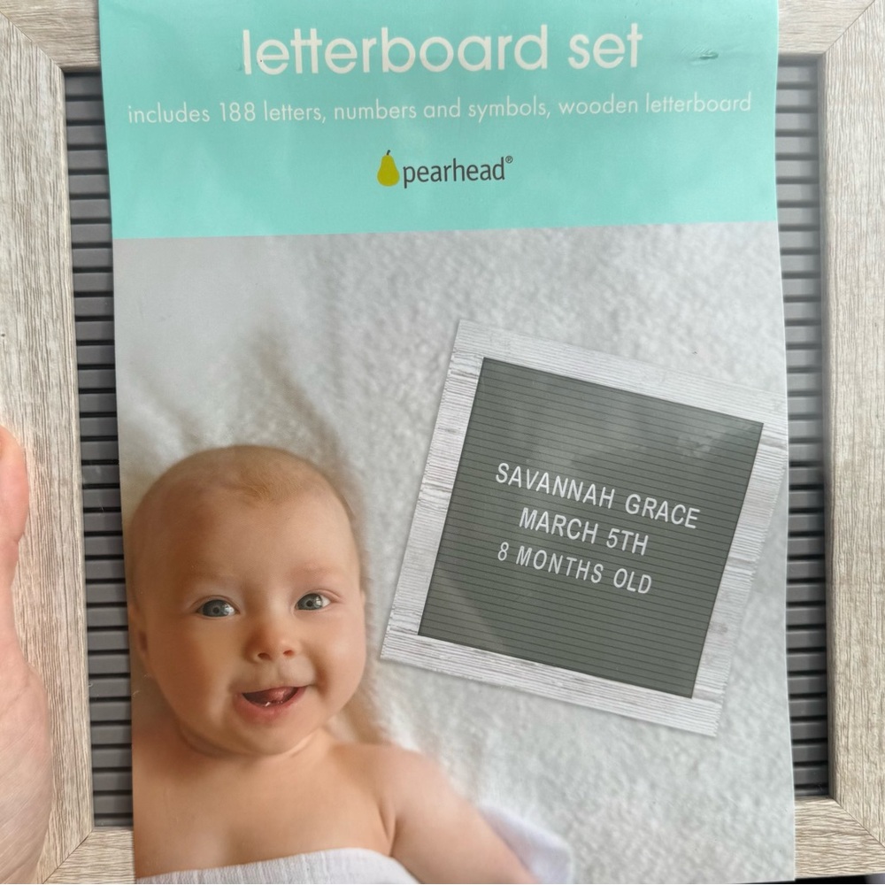 Pearhead Wooden Frame Letterboard Set